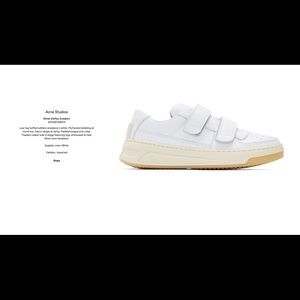 Acne Studios white Steffey sneaker, 38